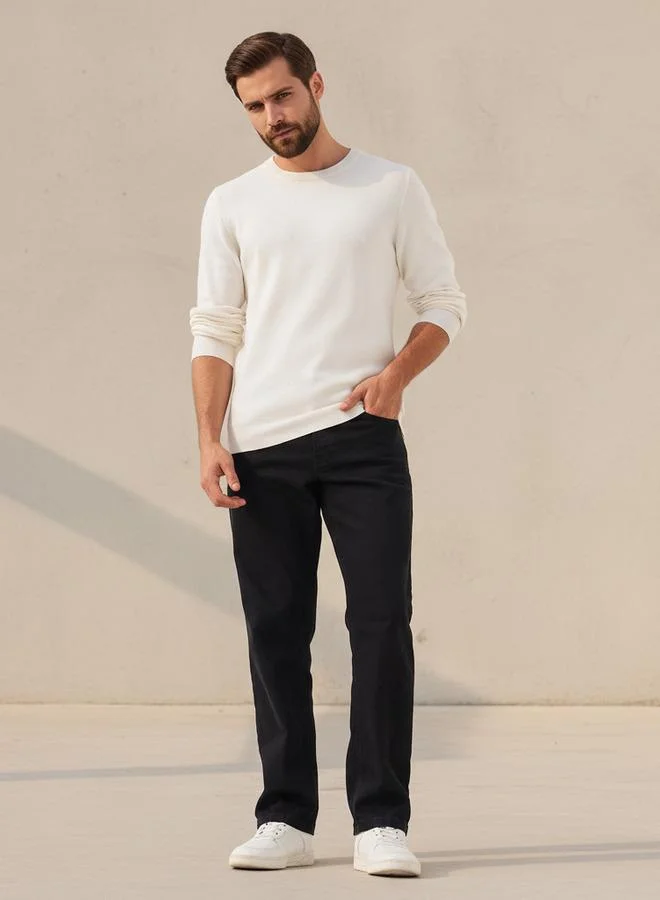سبلاش فيڤ Men Crew Neck Textured Sweater
